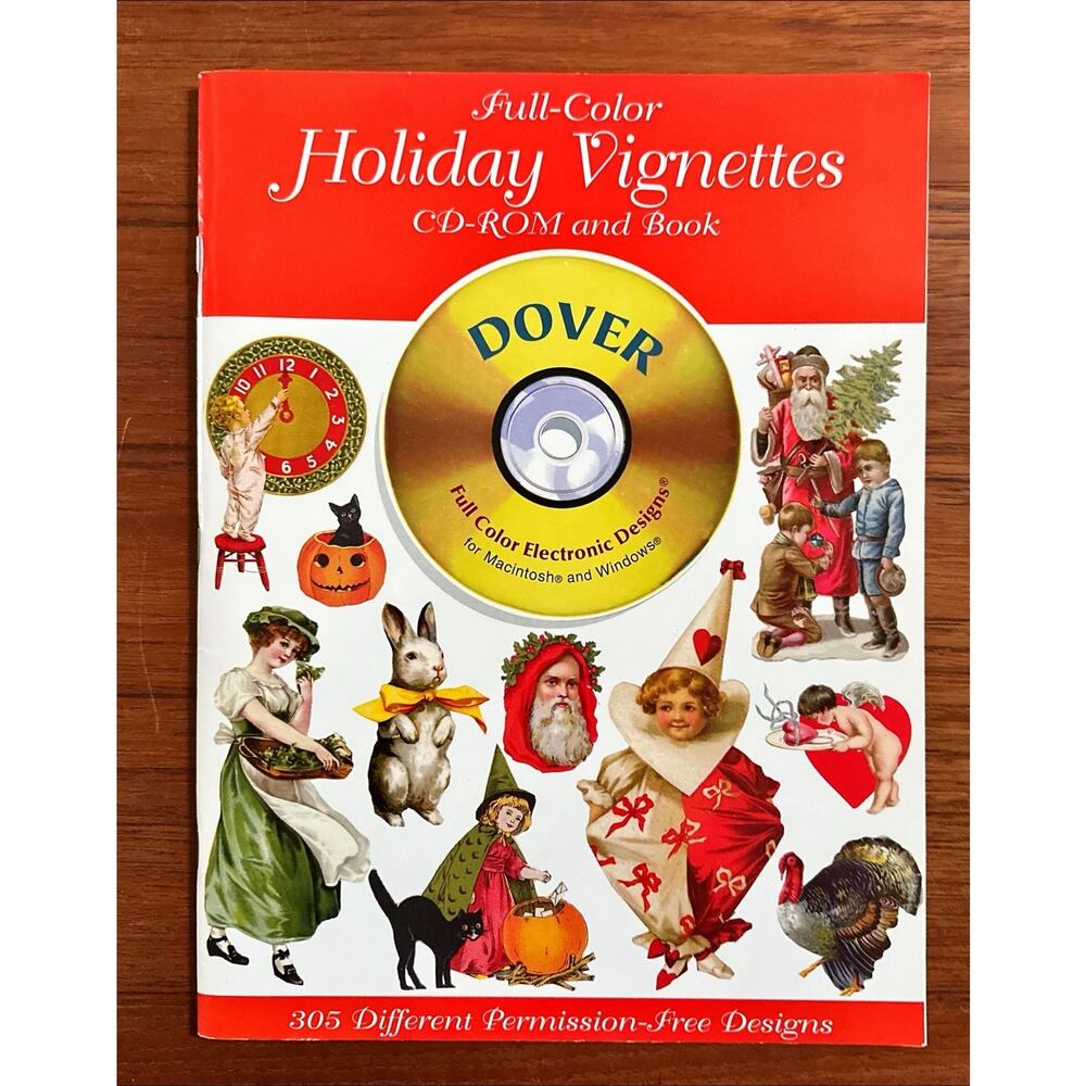 2001 Full Color Holiday Vignettes CD-Rom, 305 Vintage Holiday Designs